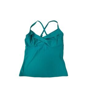 Athleta Twister Tankini Top Teal Blue 38 D/DD